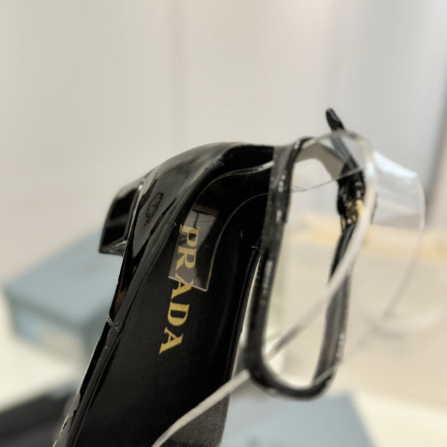 Pra Pumps 40 Square Sole Black Patent Leather