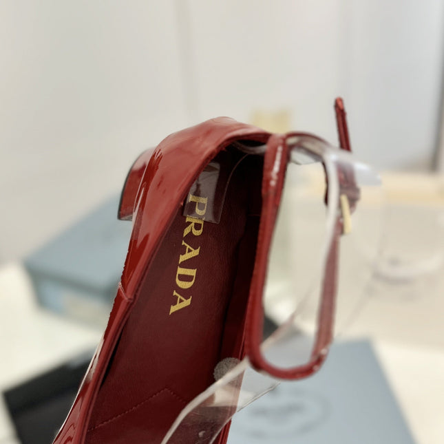Pra Pumps 40 Square Sole Wine Patent Leather