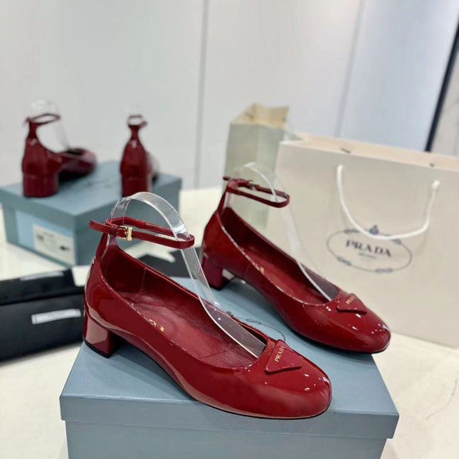 PRA NAPPA MARY JANE PUMPS JAM LAMBSKIN