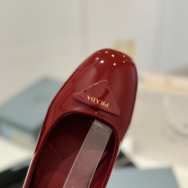 Pra Pumps 40 Square Sole Wine Patent Leather