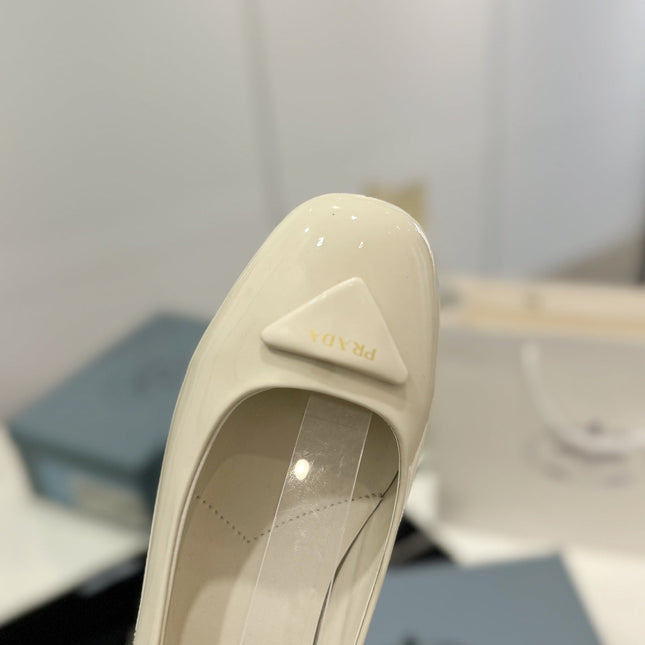 Pra Ballerina Pumps 40 White Patent Calfskin