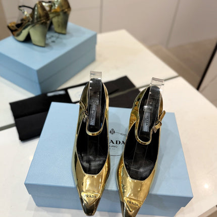 PRA BRUSHED PUMPS METALLIC GOLD LAMBSKIN