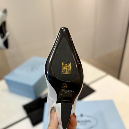 PRA BRUSHED PUMPS WHITE LAMBSKIN