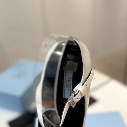 PRA BRUSHED PUMPS WHITE LAMBSKIN