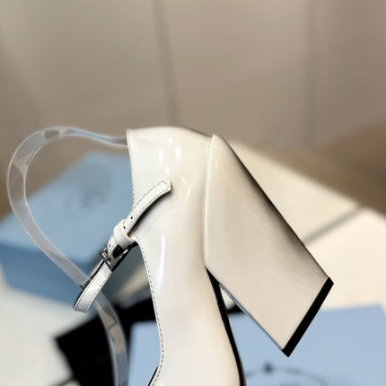 PRA BRUSHED PUMPS WHITE LAMBSKIN