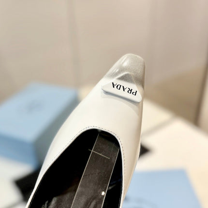 PRA BRUSHED PUMPS WHITE LAMBSKIN