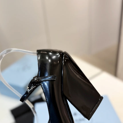 PRA BRUSHED PUMPS BLACK LAMBSKIN