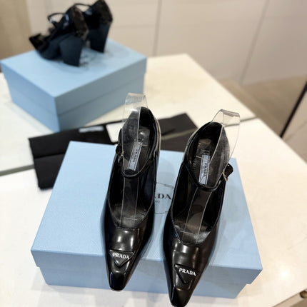 PRA BRUSHED PUMPS BLACK LAMBSKIN