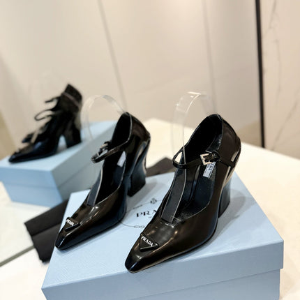 PRA BRUSHED PUMPS BLACK LAMBSKIN