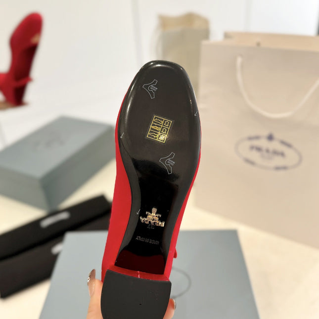 Pra Ballerina Pumps 40 Red Suede Fabric