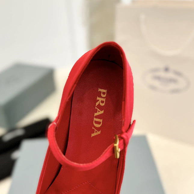 Pra Ballerina Pumps 40 Red Suede Fabric