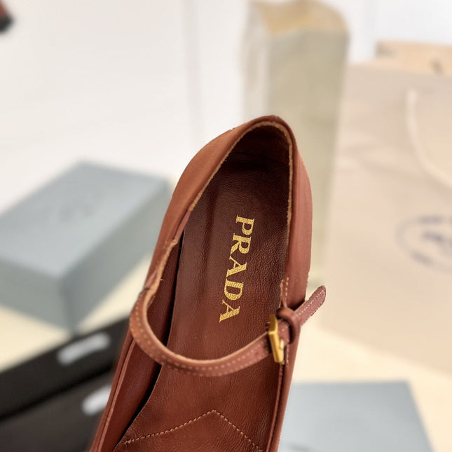 Pra Ballerina Pumps 40 Rust Suede Fabric