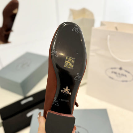 Pra Ballerina Pumps 40 Rust Suede Fabric