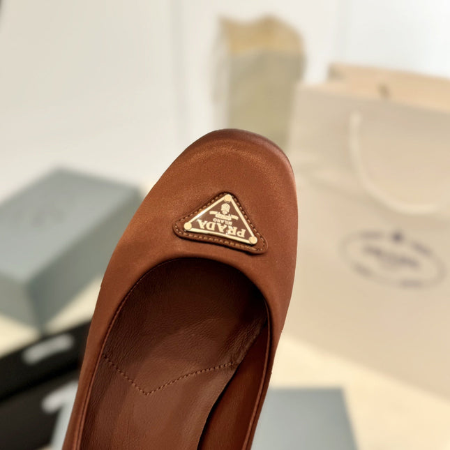 Pra Ballerina Pumps 40 Rust Suede Fabric