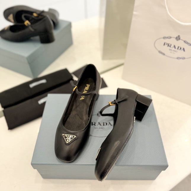 Pra Ballerina Pumps 40 Black Lambskin