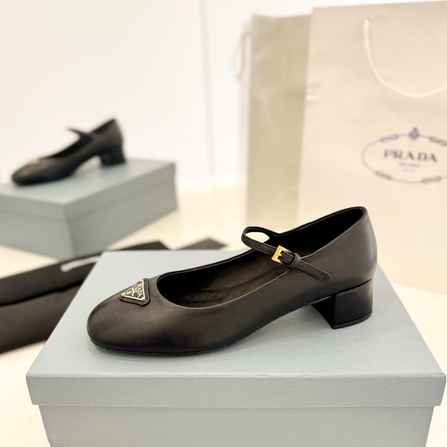 Pra Ballerina Pumps 40 Black Lambskin