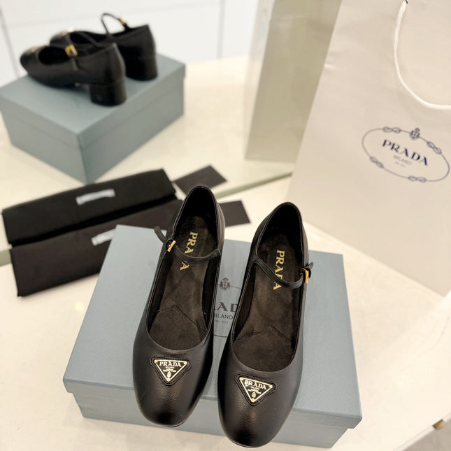 Pra Ballerina Pumps 40 Black Lambskin