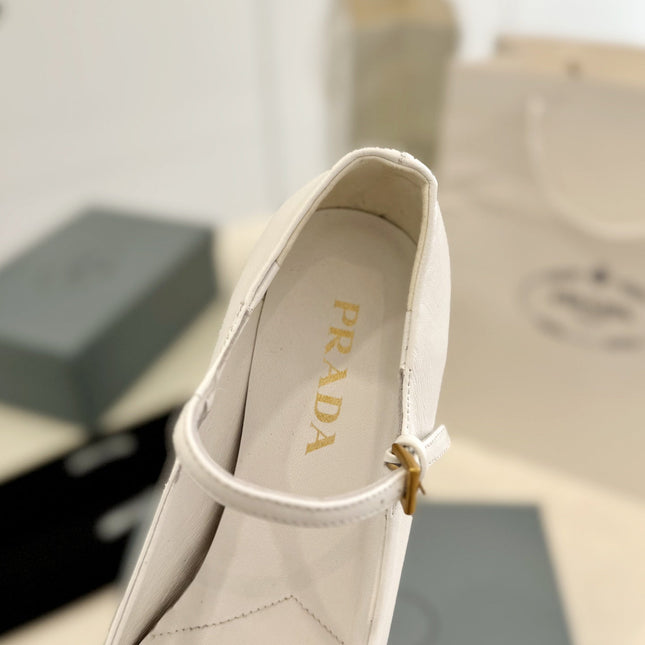 Pra Ballerina Pumps 40 White Lambskin