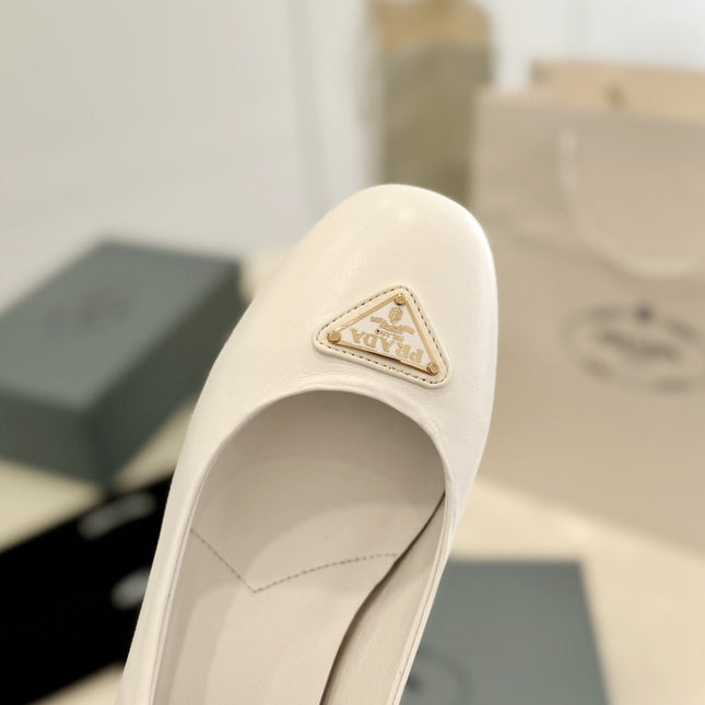 Pra Ballerina Pumps 40 White Lambskin