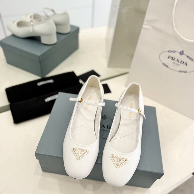 Pra Ballerina Pumps 40 White Lambskin