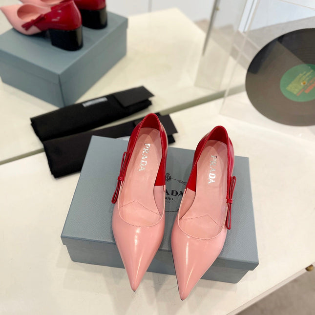 Pra Pump 45 Square Sole Pink Red Patent Leather