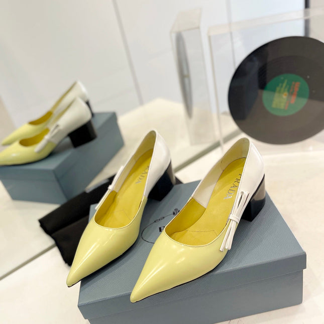 Pra Pump 45 Square Sole Vanilla White Patent Leather