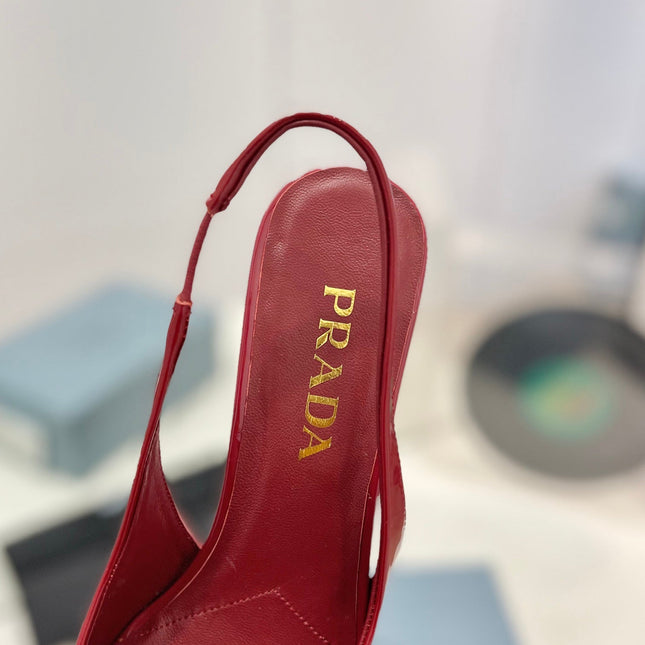 Pra Slingback Pumps 75 Red Patent Leather