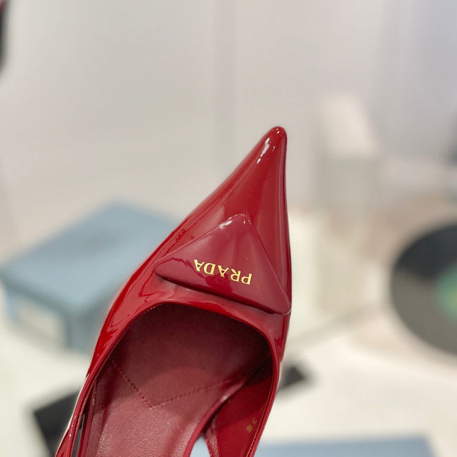 Pra Slingback Pumps 75 Red Patent Leather