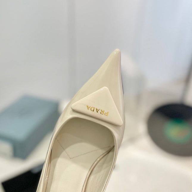 Pra Pumps 75 White Patent Leather