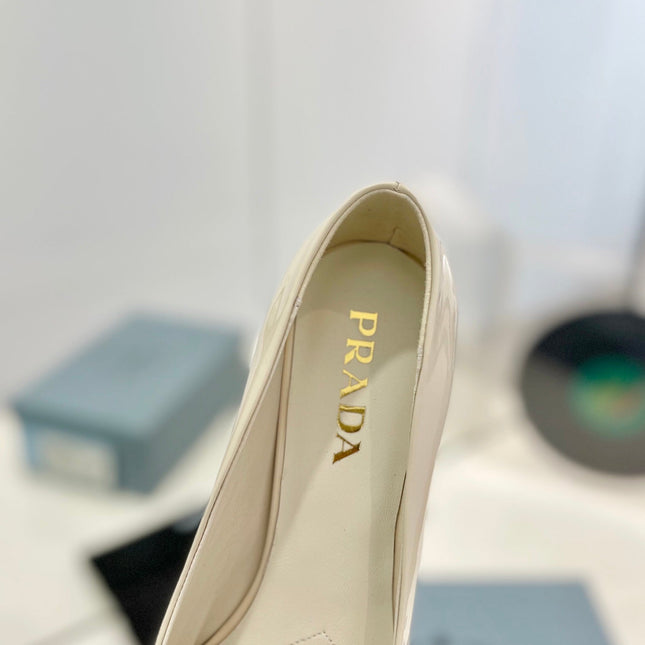 Pra Pumps 75 White Patent Leather