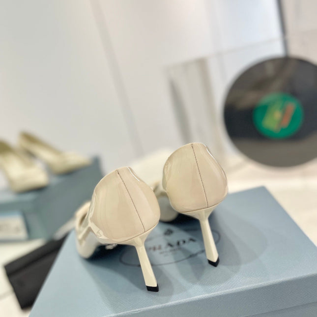 Pra Pumps 75 White Patent Leather