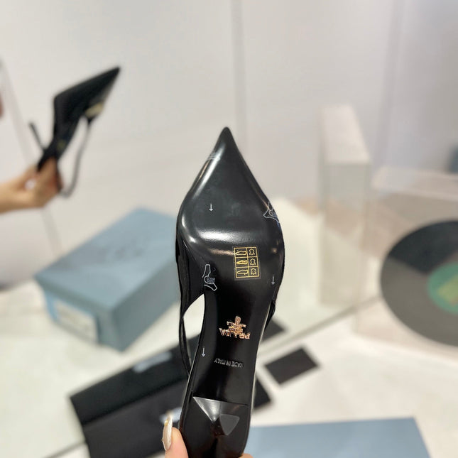 Pra Slingback Pumps 75 Black Patent Leather