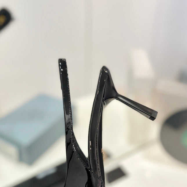 Pra Slingback Pumps 75 Black Patent Leather