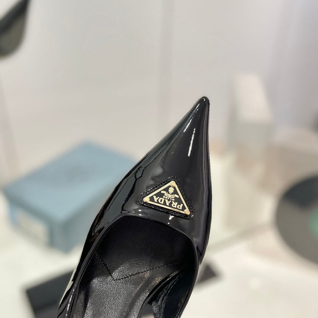 Pra Slingback Pumps 75 Black Patent Leather