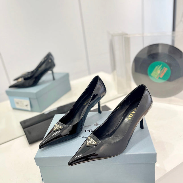 Pra Pumps 75 Black Patent Leather