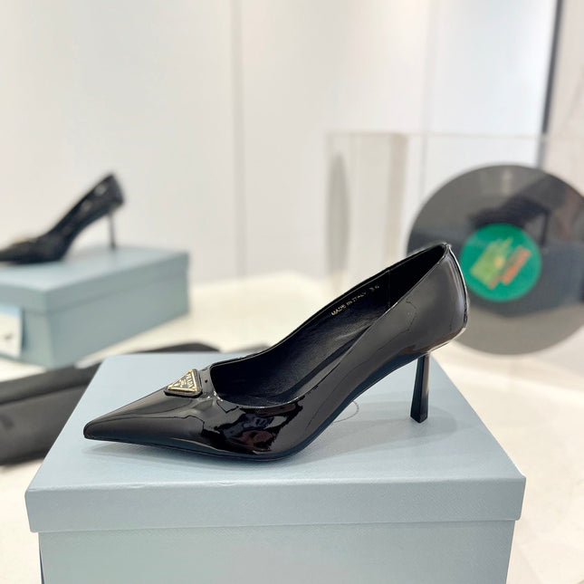 Pra Pumps 75 Black Patent Leather