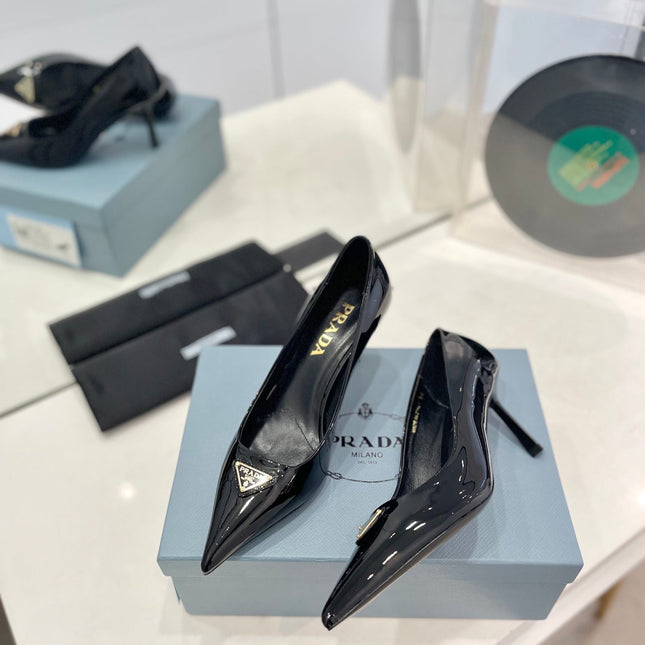 Pra Pumps 75 Black Patent Leather