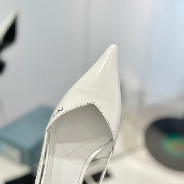 Pra Pumps 50 Square Sole White Patent Leather