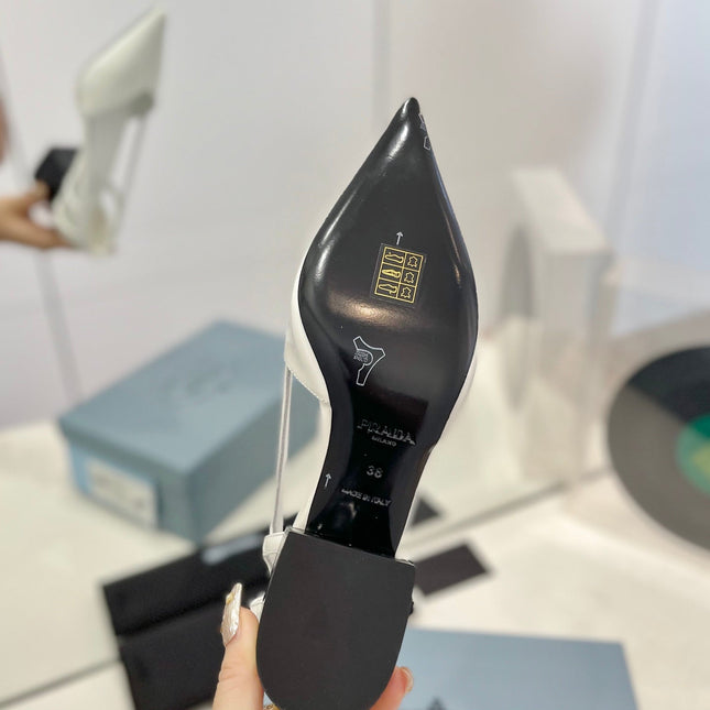 Pra Pumps 50 Square Sole White Patent Leather