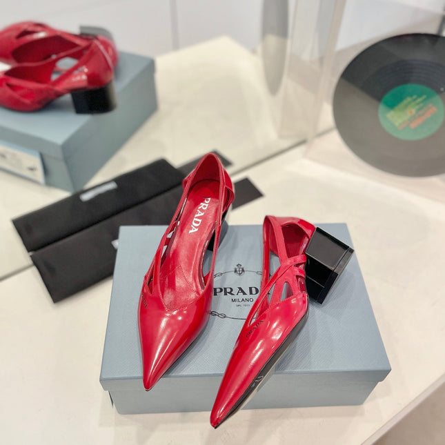 Pra Pumps 50 Square Sole Red Patent Leather
