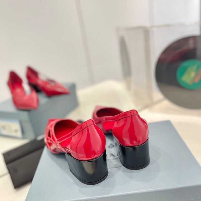 Pra Pumps 50 Square Sole Red Patent Leather