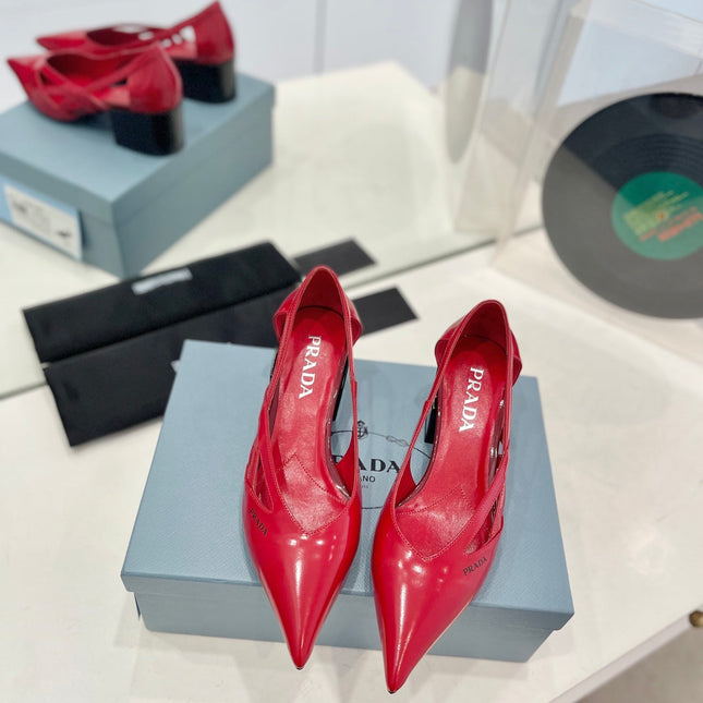 Pra Pumps 50 Square Sole Red Patent Leather