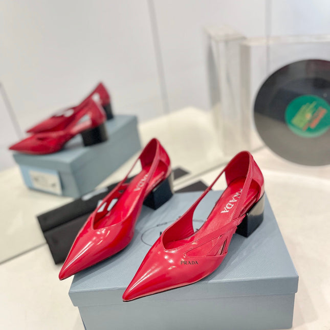 Pra Pumps 50 Square Sole Red Patent Leather