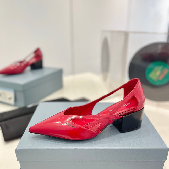 Pra Pumps 50 Square Sole Red Patent Leather