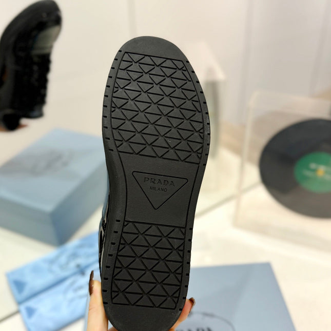 PRA DOWNTOWN PERFORATED SNEAKERS GLOSSY BLACK CALFSKIN