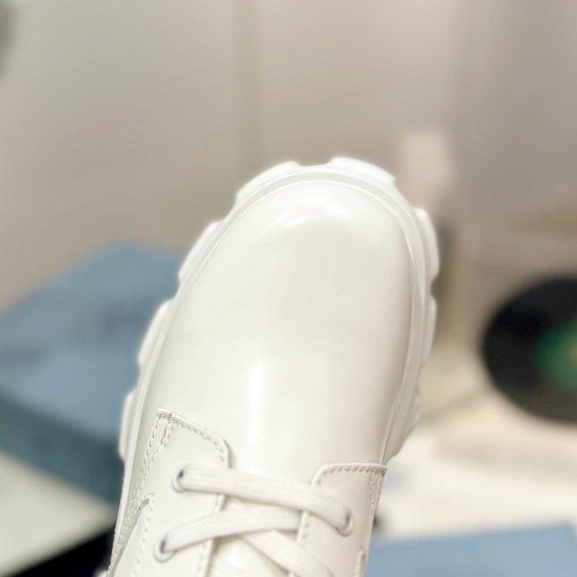 PRA MONOLITH BRUSHED AND RE-NYLON BOOTS WITH POUCH WHITE CALFSKIN