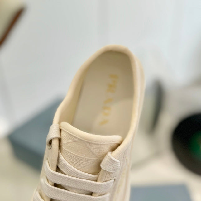 PRA PRINTED COTTON SNEAKERS BEIGE CANVAS
