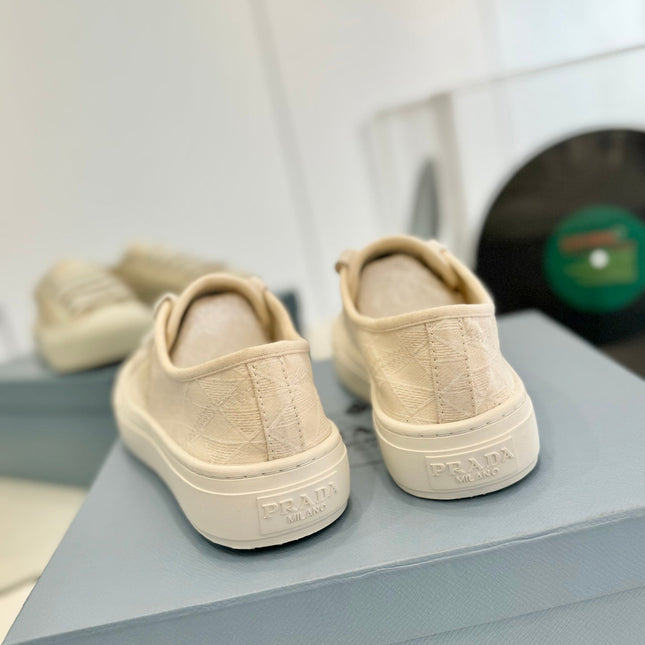 PRA PRINTED COTTON SNEAKERS BEIGE CANVAS