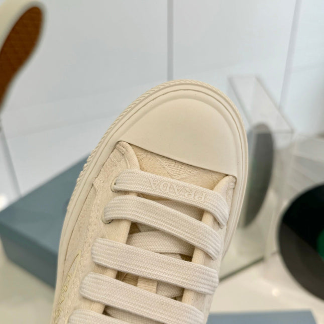 PRA PRINTED COTTON SNEAKERS BEIGE CANVAS
