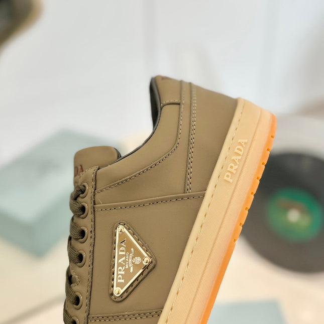 PRA DOWNTOWN PERFORATED SNEAKERS OLIVE CALFSKIN